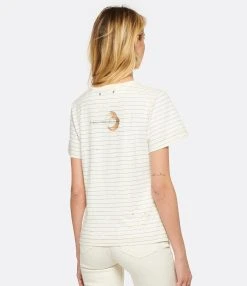 Golden Goose Tee-shirt Journey Slim Coton Écru -ANINE BING Boutique golde look20221129 147