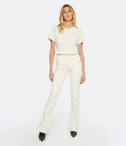 Golden Goose Tee-shirt Journey Slim Coton Écru -ANINE BING Boutique golde look20221129 148