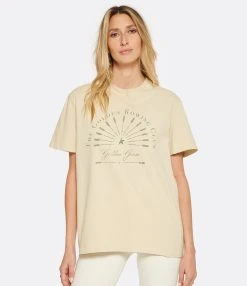Golden Goose Tee-shirt Journey Coton Beige -ANINE BING Boutique golde look20221129 229
