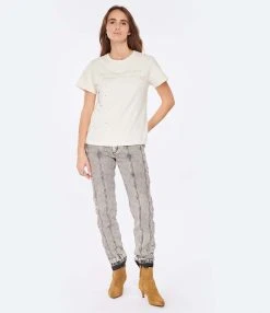 Golden Goose Tee-shirt Journey Slim Coton Blanc Heritage -ANINE BING Boutique golde look20221130 206