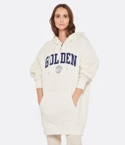 Golden Goose Robe Hoodie Journey Coton Blanc -ANINE BING Boutique golde look20221220 379