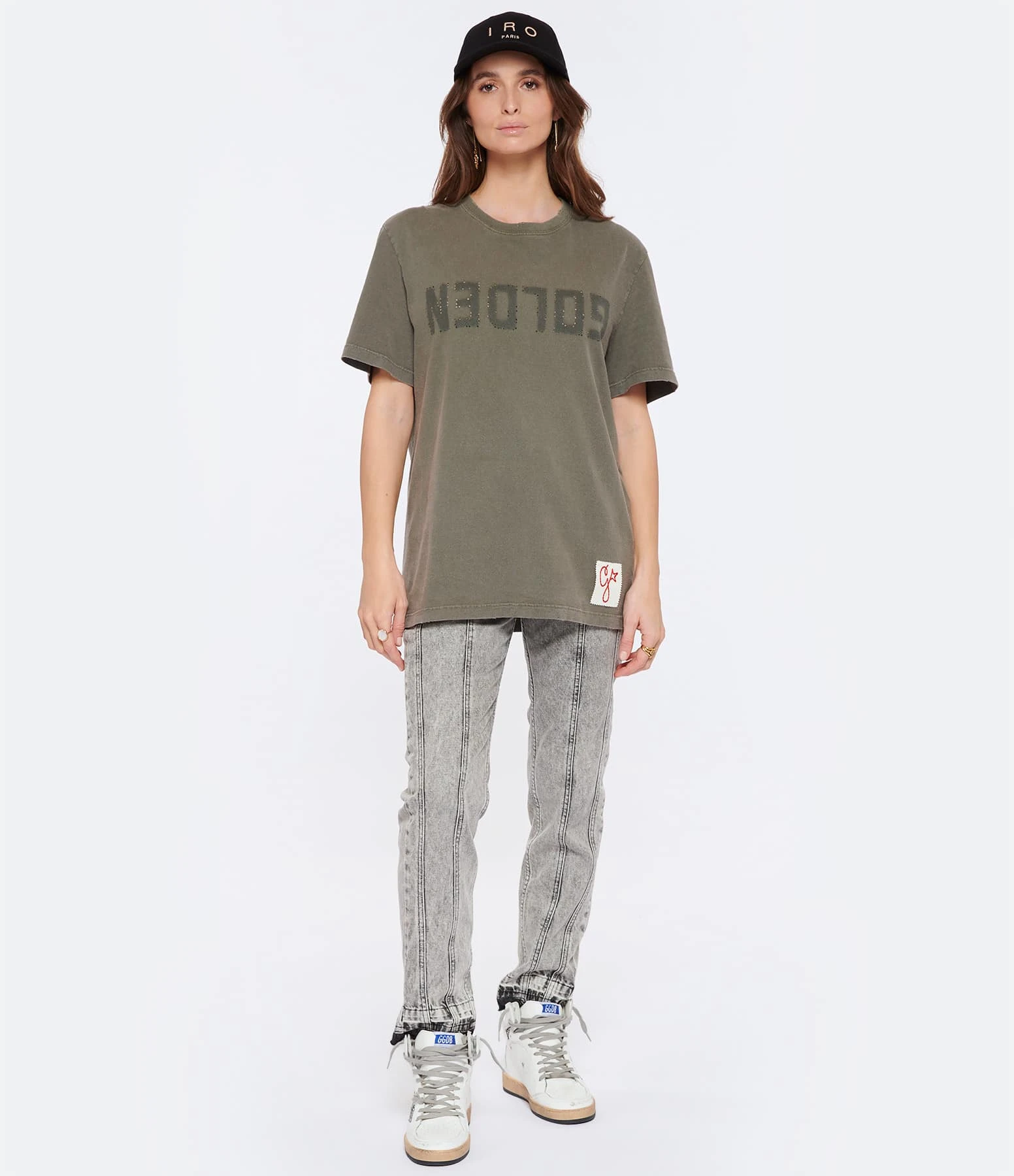 Golden Goose Tee-shirt Golden Homme Coton Olive 8 Golden Goose Tee-shirt Golden Homme Coton Olive – Image 6