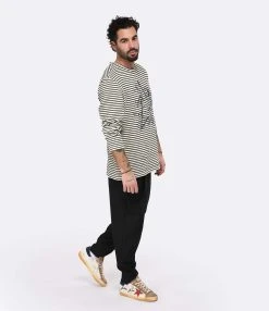 Golden Goose Tee-shirt Golden Homme Marinière Coton Bleu -ANINE BING Boutique golde look20230116 281