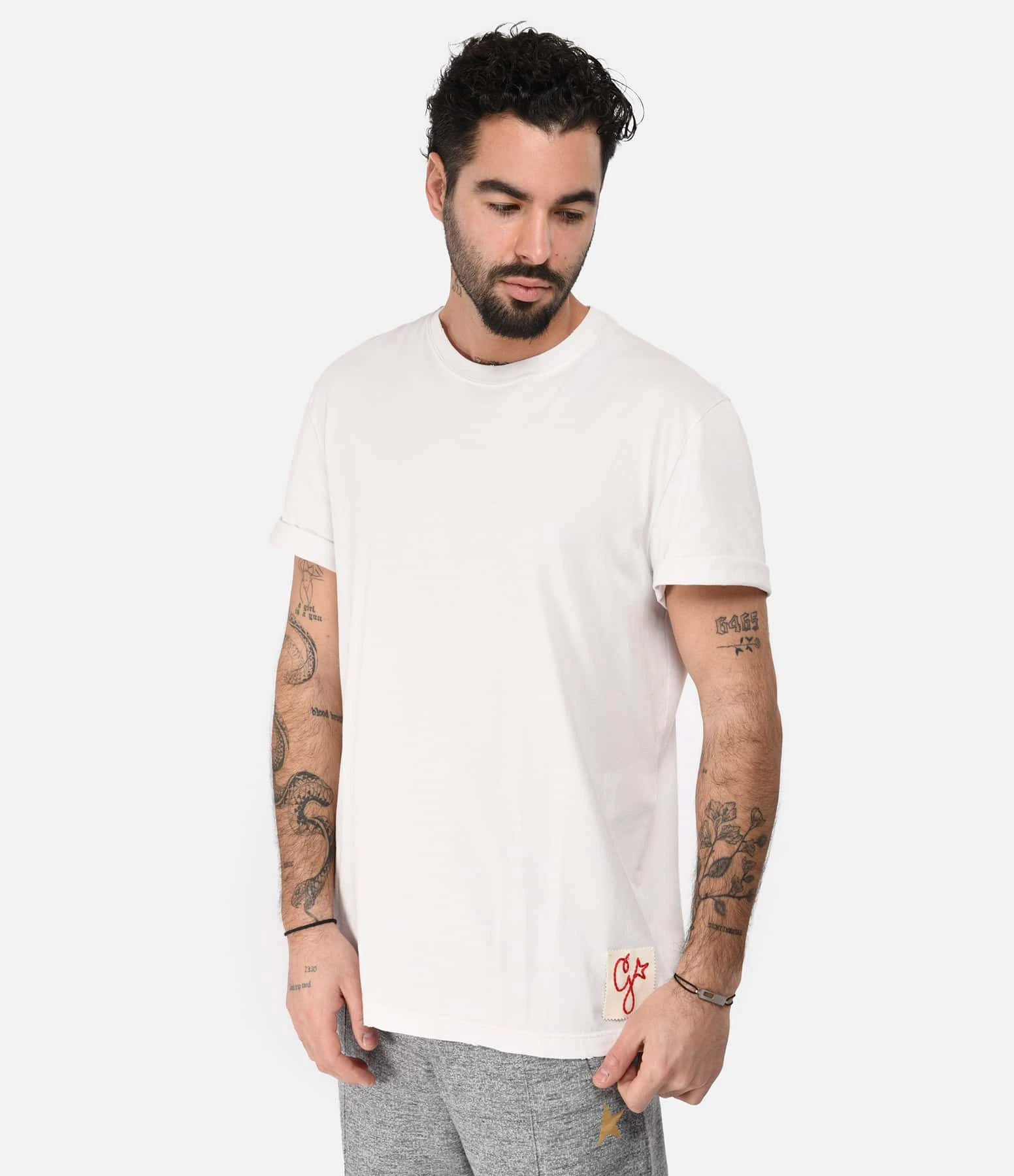 Golden Goose Tee-shirt Golden Homme Coton Blanc Vintage 5 Golden Goose Tee-shirt Golden Homme Coton Blanc Vintage – Image 3