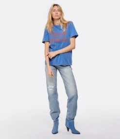 Golden Goose Tee-shirt Journey Regular Coton Bleu -ANINE BING Boutique golde look20230125 143