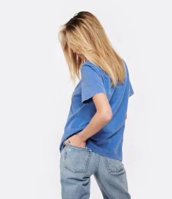 Golden Goose Tee-shirt Journey Regular Coton Bleu -ANINE BING Boutique golde look20230125 154