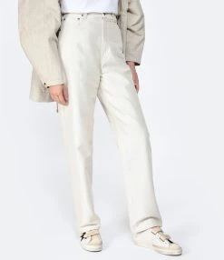 Golden Goose Jean Journey Coton Écru Doré -ANINE BING Boutique golde look20230215 134