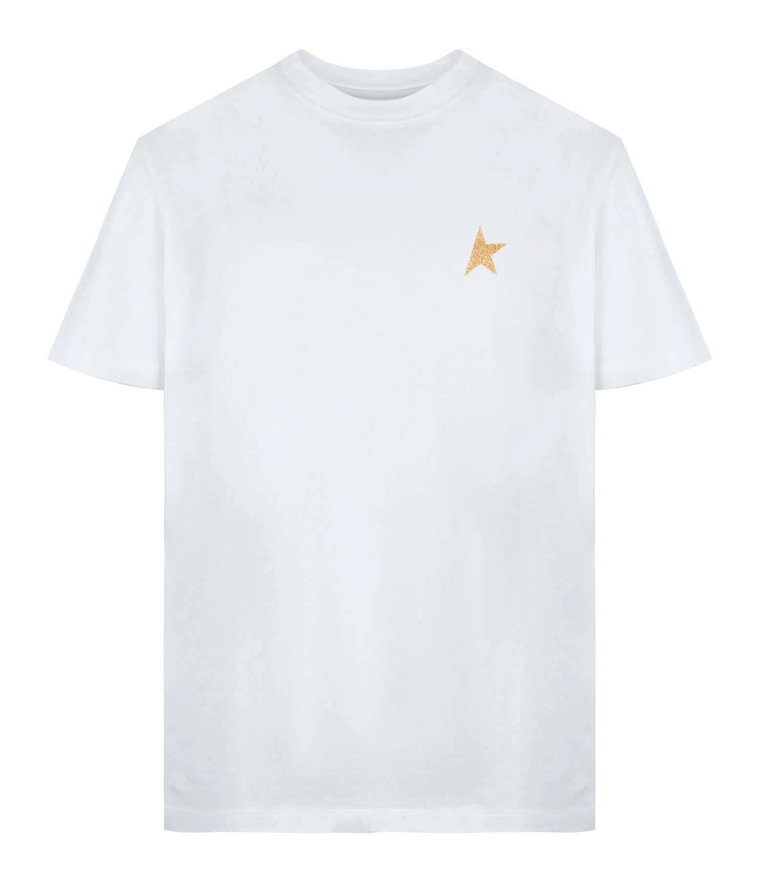 Golden Goose Tee-shirt Étoile Coton Blanc Doré 3 Golden Goose Tee-shirt Étoile Coton Blanc Doré