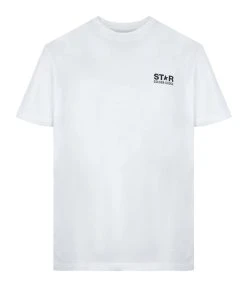 Golden Goose Tee-shirt Star Coton Blanc Noir