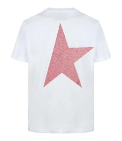 Golden Goose Tee-shirt Big Star Coton Blanc Rose -ANINE BING Boutique golde33778 rose2 1