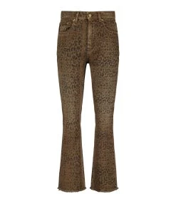 Golden Goose Jean Golden Coton Léopard Noir