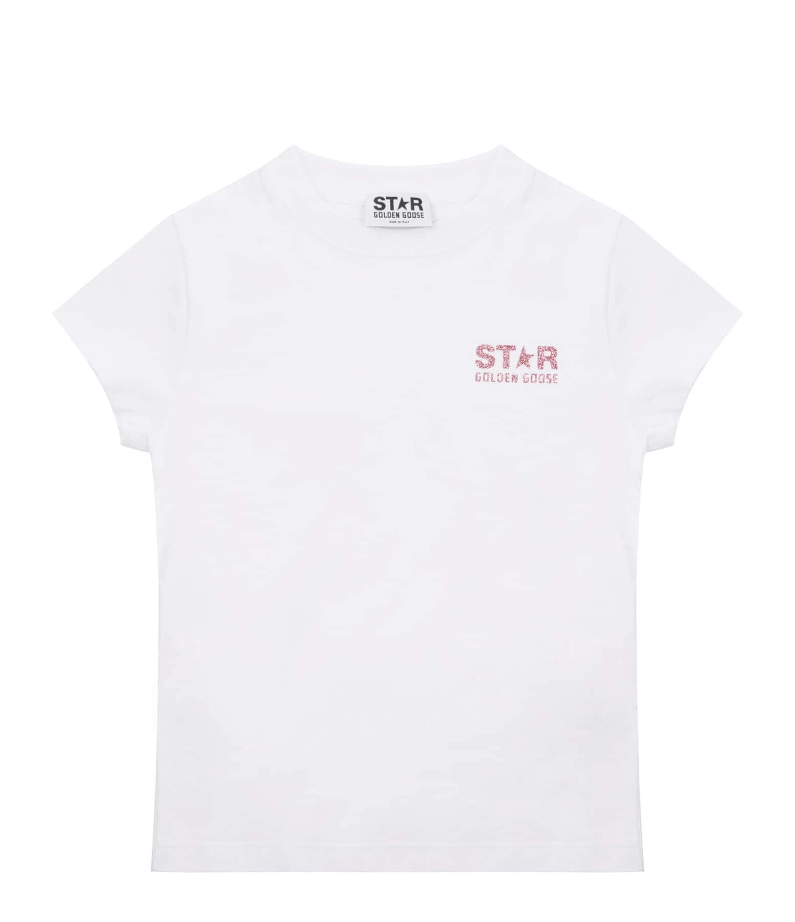 Golden Goose Tee-shirt Star Enfant Coton Blanc Rose 3 Golden Goose Tee-shirt Star Enfant Coton Blanc Rose