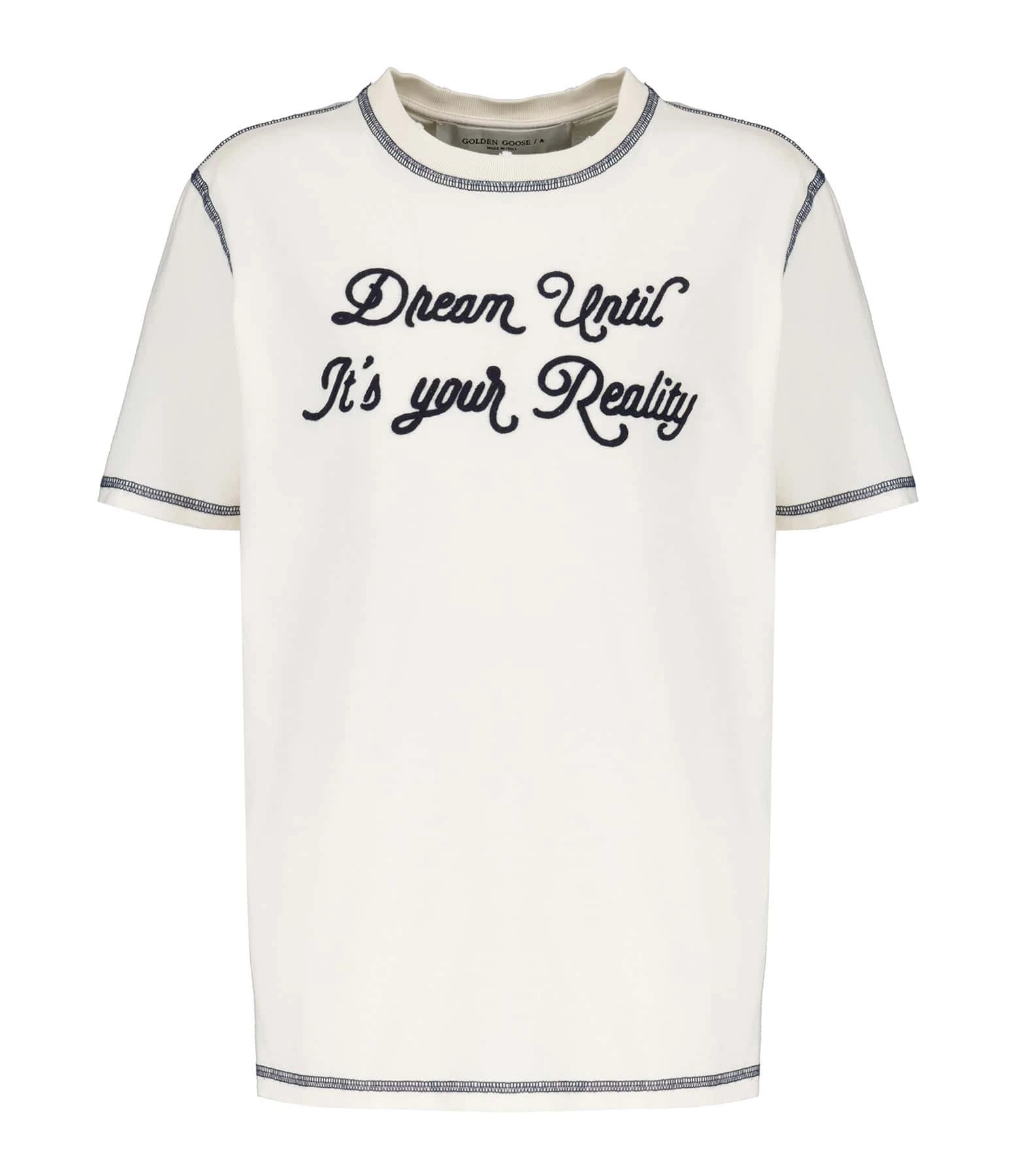 Golden Goose Tee-shirt Journey Regular Coton Écru 3 Golden Goose Tee-shirt Journey Regular Coton Écru