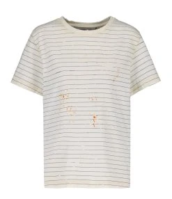 Golden Goose Tee-shirt Journey Slim Coton Écru