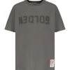 Golden Goose Tee-shirt Golden Logo Coton Anthracite -ANINE BING Boutique golden gwp01220p00067160318 1