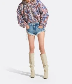 MARANT ÉTOILE Short Eneidao Coton Bleu Clair -ANINE BING Boutique im etoile ss23 18