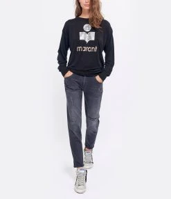 MARANT ÉTOILE Tee-shirt Klowia Lin Noir Argenté Rose -ANINE BING Boutique imara look20190701 195 1 2