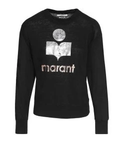 MARANT ÉTOILE Tee-shirt Klowia Lin Noir Argenté Rose
