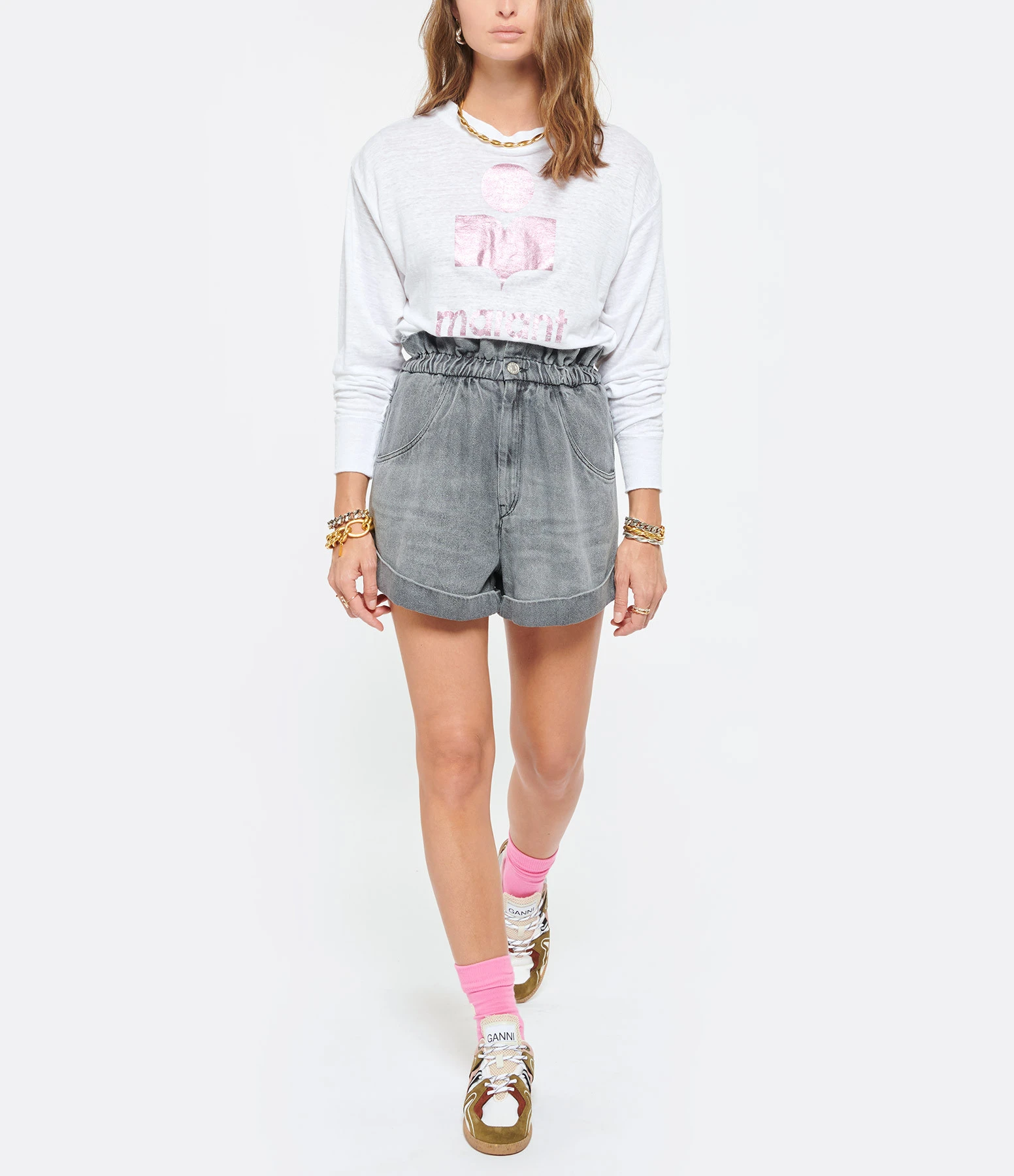 MARANT ÉTOILE Tee-shirt Klowia Lin Blanc Rose 6 MARANT ÉTOILE Tee-shirt Klowia Lin Blanc Rose – Image 4