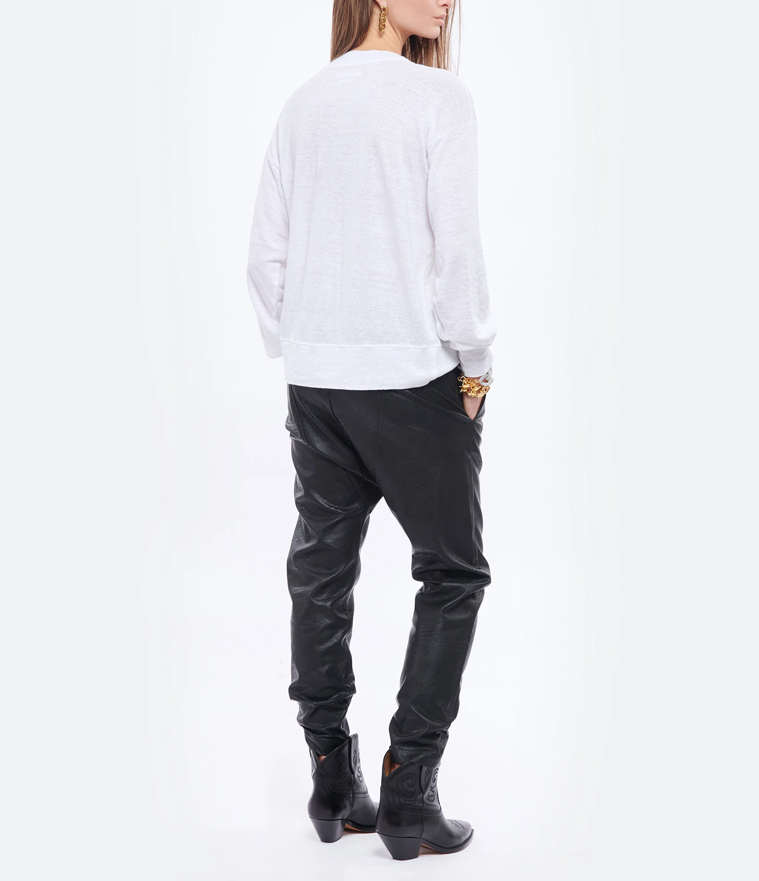 MARANT ÉTOILE Tee-shirt Klowia Lin Blanc Bleu 7 MARANT ÉTOILE Tee-shirt Klowia Lin Blanc Bleu – Image 5