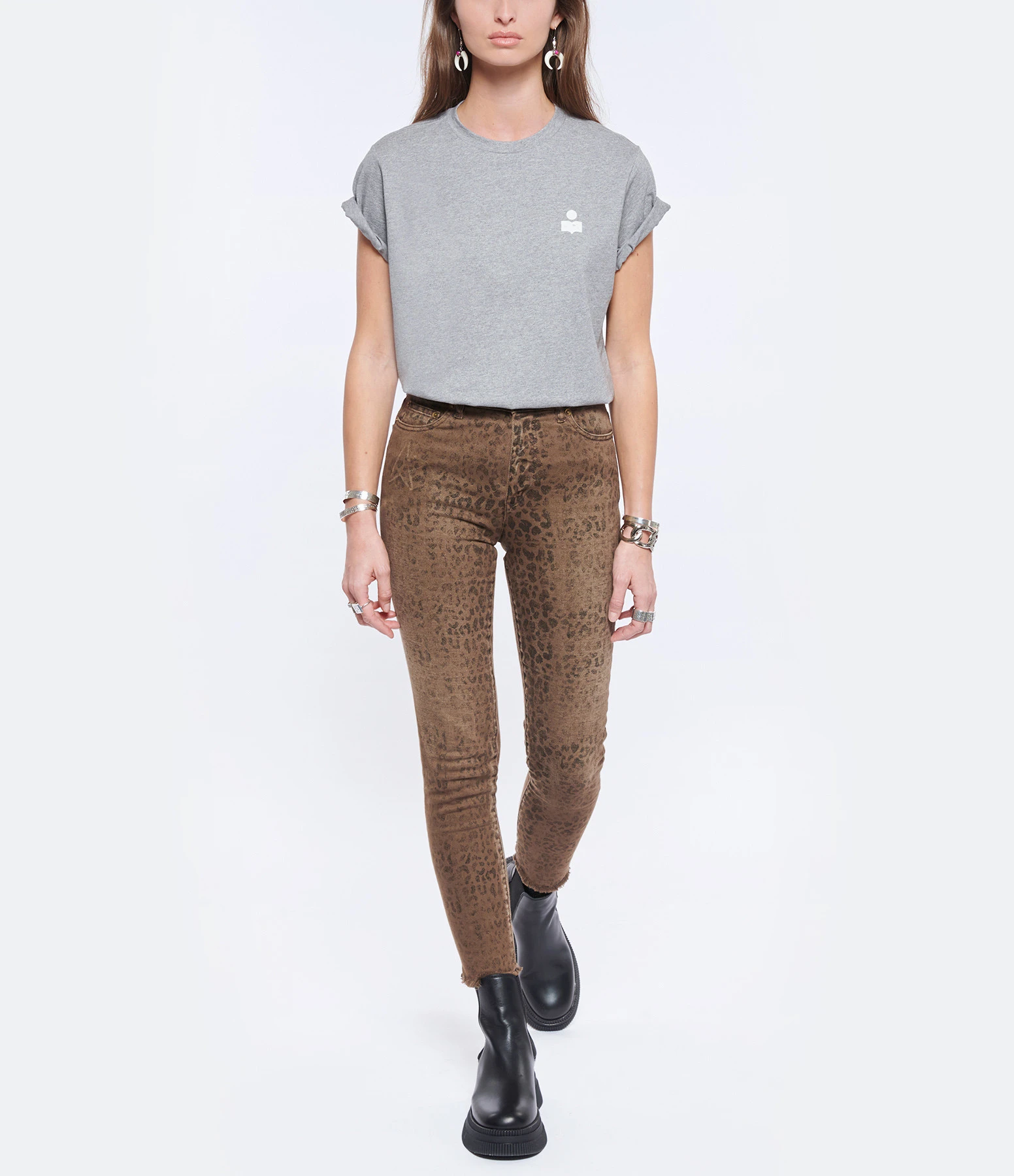 MARANT ÉTOILE Tee-shirt Zewel Coton Organique Gris Écru 7 MARANT ÉTOILE Tee-shirt Zewel Coton Organique Gris Écru – Image 5