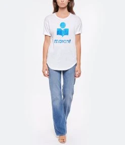 MARANT ÉTOILE Tee-shirt Koldi Lin Blanc Bleu 10 MARANT ÉTOILE Tee-shirt Koldi Lin Blanc Bleu -ANINE BING Boutique imare look20220518 146