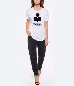 MARANT ÉTOILE Tee-shirt Koldi Lin Blanc Noir 11 MARANT ÉTOILE Tee-shirt Koldi Lin Blanc Noir -ANINE BING Boutique imare look20220518 159 1