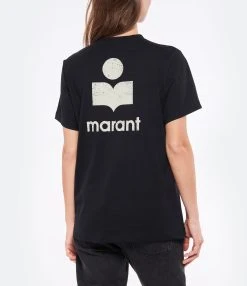 MARANT ÉTOILE Tee-shirt Zewel Coton Organique Noir Écru -ANINE BING Boutique imare look20220518 181