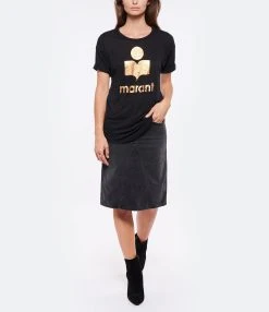 MARANT ÉTOILE Jupe Fiali Coton Noir Délavé -ANINE BING Boutique imare look20220518 236