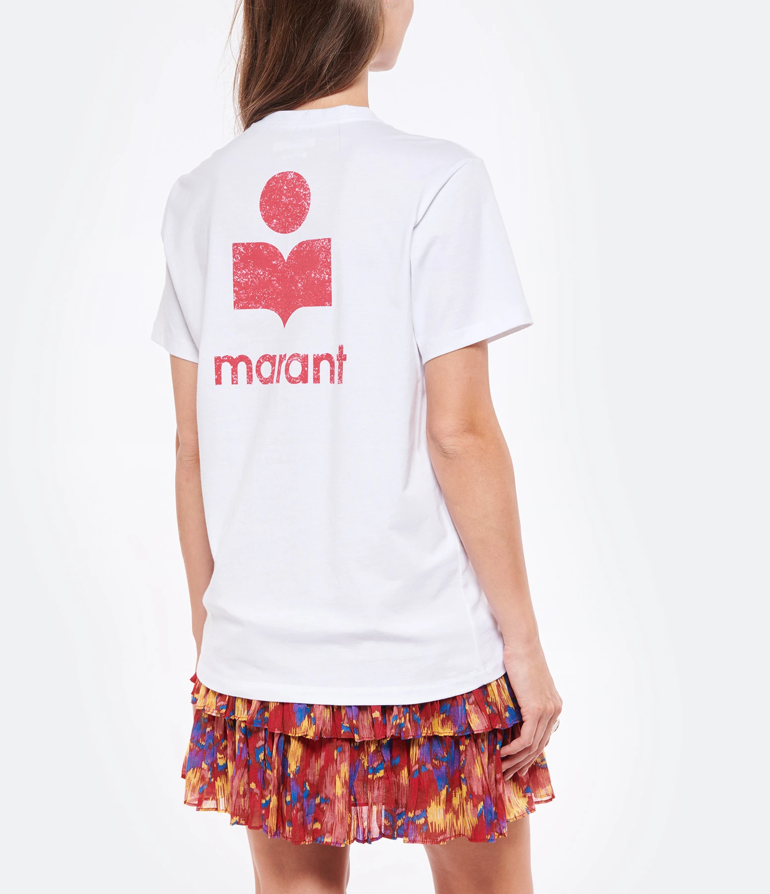 MARANT ÉTOILE Tee-shirt Zewel Coton Organique Blanc Framboise 5 MARANT ÉTOILE Tee-shirt Zewel Coton Organique Blanc Framboise – Image 3