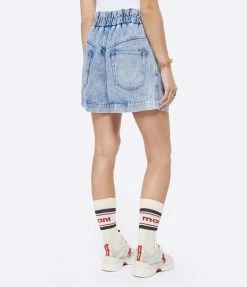 MARANT ÉTOILE Short Titea Coton Bleu Clair -ANINE BING Boutique imare look20220615 214