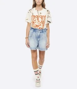 MARANT ÉTOILE Short Titea Coton Bleu Clair -ANINE BING Boutique imare look20220615 220