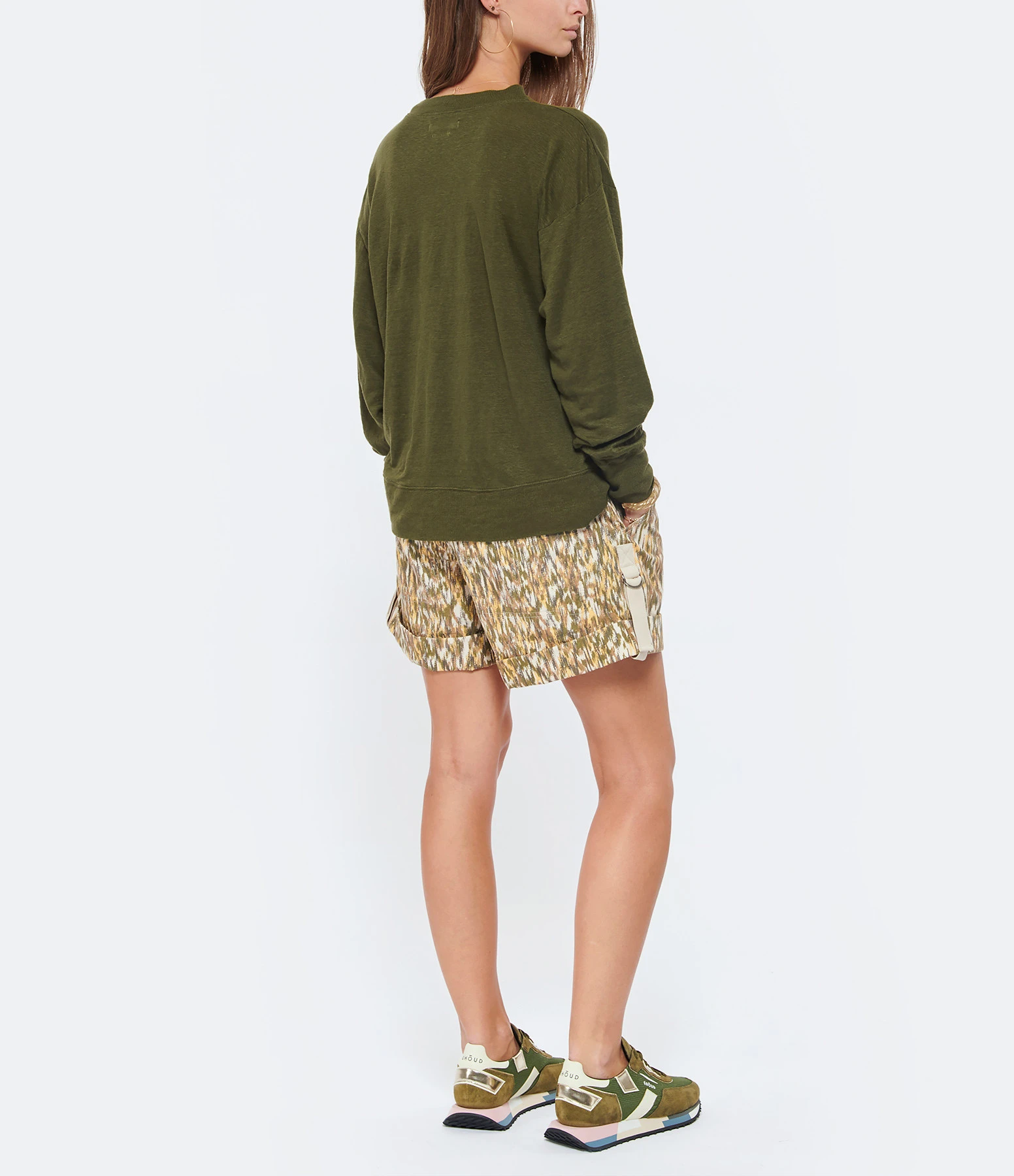 MARANT ÉTOILE Tee-shirt Klowia Lin Kaki Doré 7 MARANT ÉTOILE Tee-shirt Klowia Lin Kaki Doré – Image 5