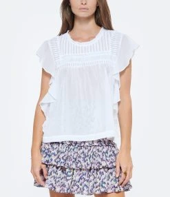 MARANT ÉTOILE Top Layona Coton Organique Blanc 10 MARANT ÉTOILE Top Layona Coton Organique Blanc -ANINE BING Boutique imare look20220621 259