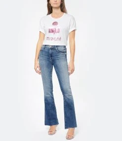 MARANT ÉTOILE Tee-shirt Koldi Lin Rose Blanc -ANINE BING Boutique imare look20221110 331