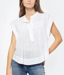 MARANT ÉTOILE Top Leaza Coton Blanc -ANINE BING Boutique imare look20221110 333