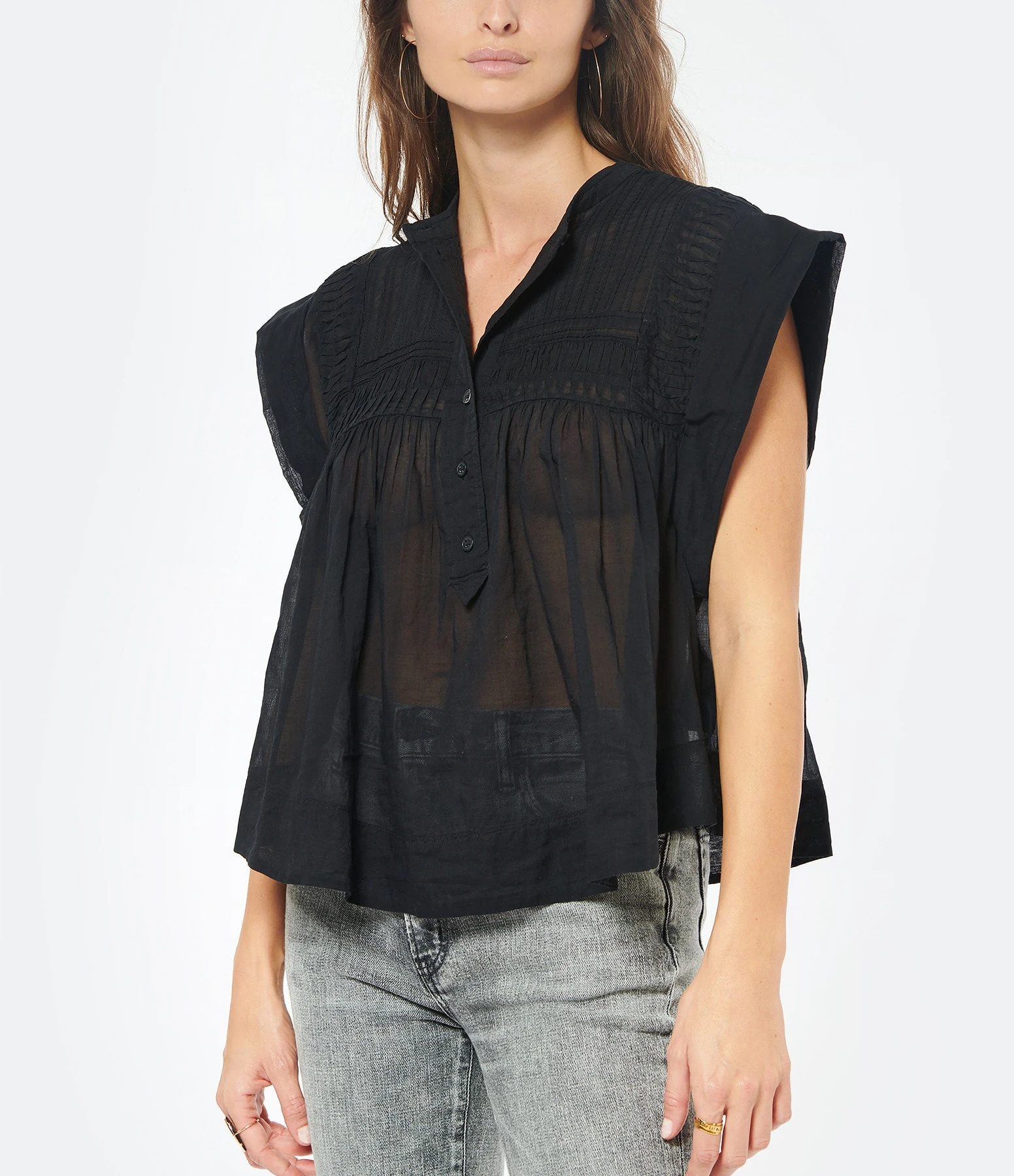 MARANT ÉTOILE Top Leaza Coton Noir 7 MARANT ÉTOILE Top Leaza Coton Noir – Image 5