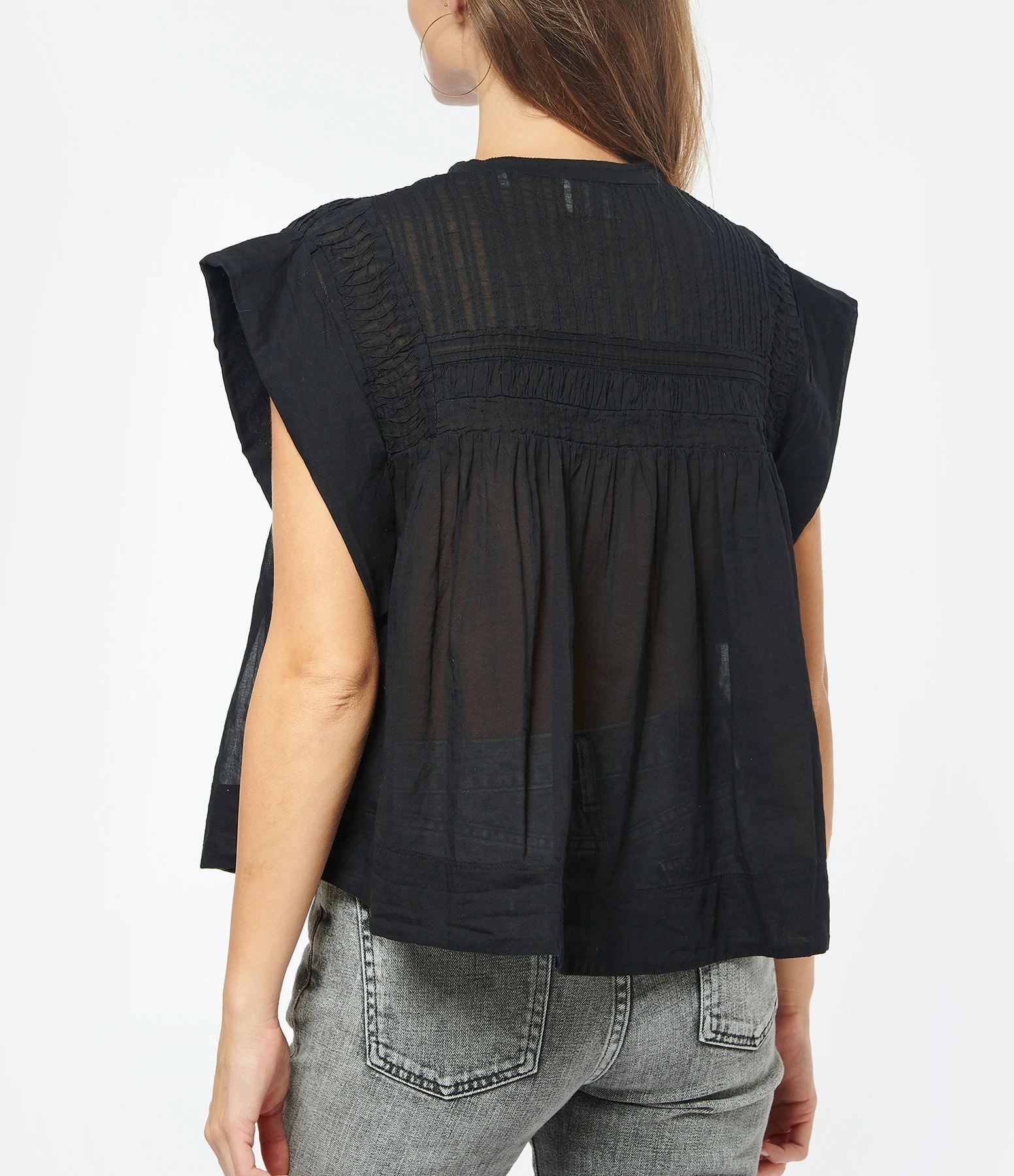MARANT ÉTOILE Top Leaza Coton Noir 5 MARANT ÉTOILE Top Leaza Coton Noir – Image 3