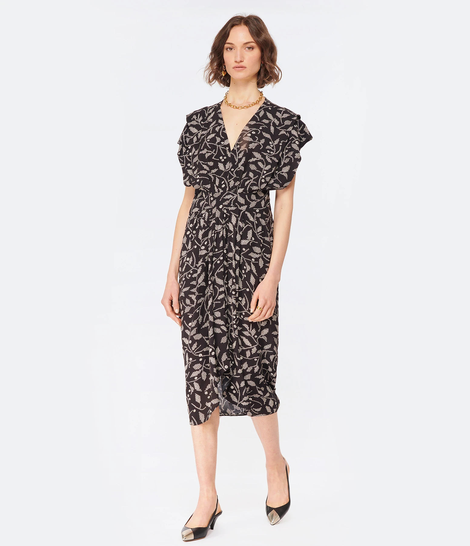 MARANT ÉTOILE Robe Mi-longue Almeya Noir 5 MARANT ÉTOILE Robe Mi-longue Almeya Noir – Image 3