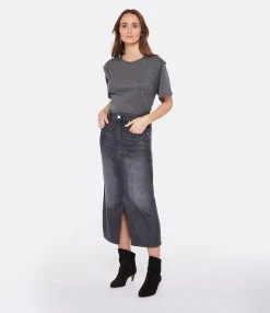 MARANT ÉTOILE Jupe Longue Tilauria Gris -ANINE BING Boutique imare look20221220 329