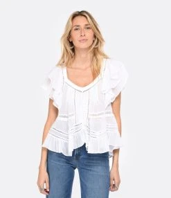 MARANT ÉTOILE Top Madrana Coton Blanc 8 MARANT ÉTOILE Top Madrana Coton Blanc -ANINE BING Boutique imare look20230111 569