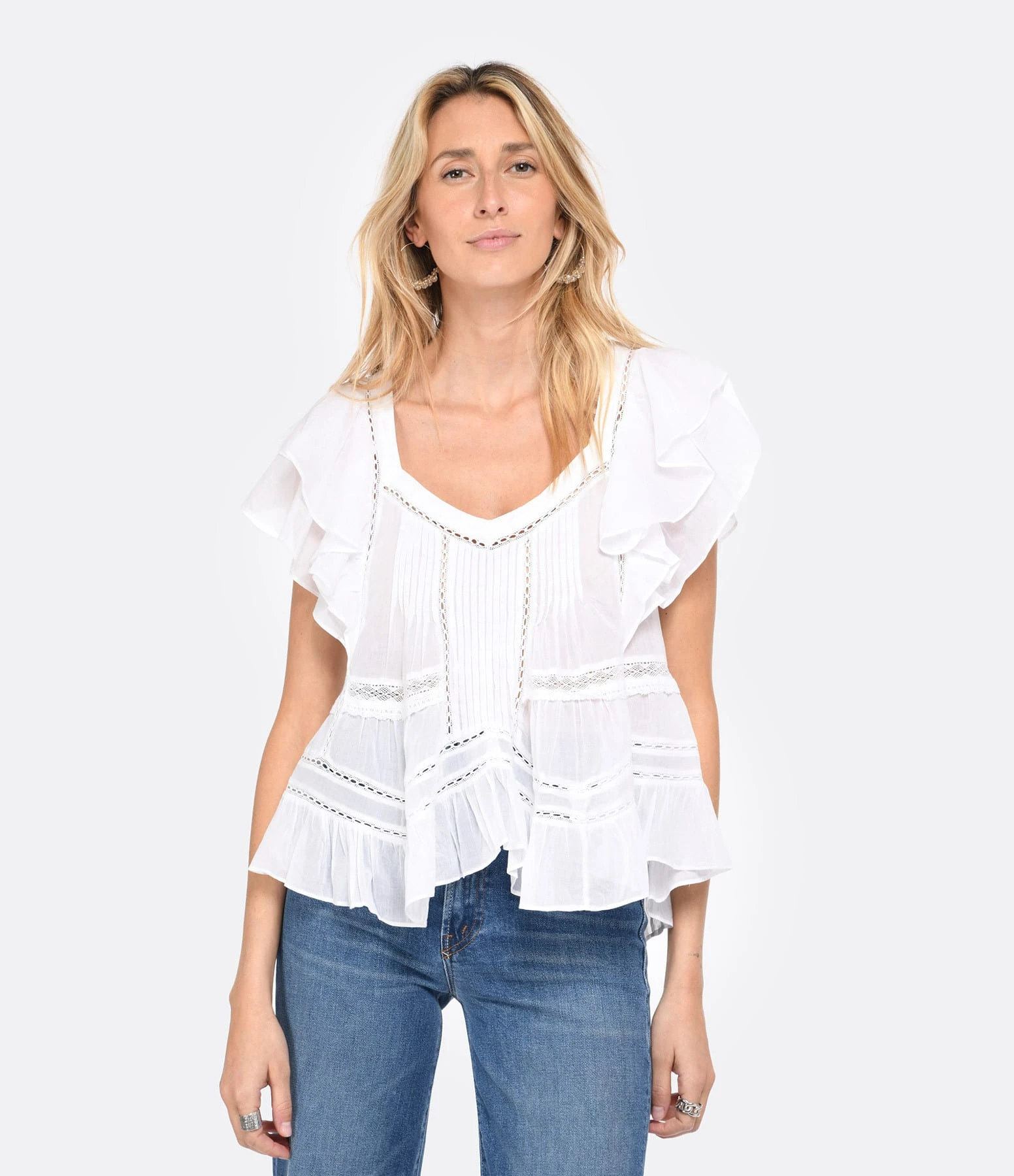 MARANT ÉTOILE Top Madrana Coton Blanc 5 MARANT ÉTOILE Top Madrana Coton Blanc – Image 3