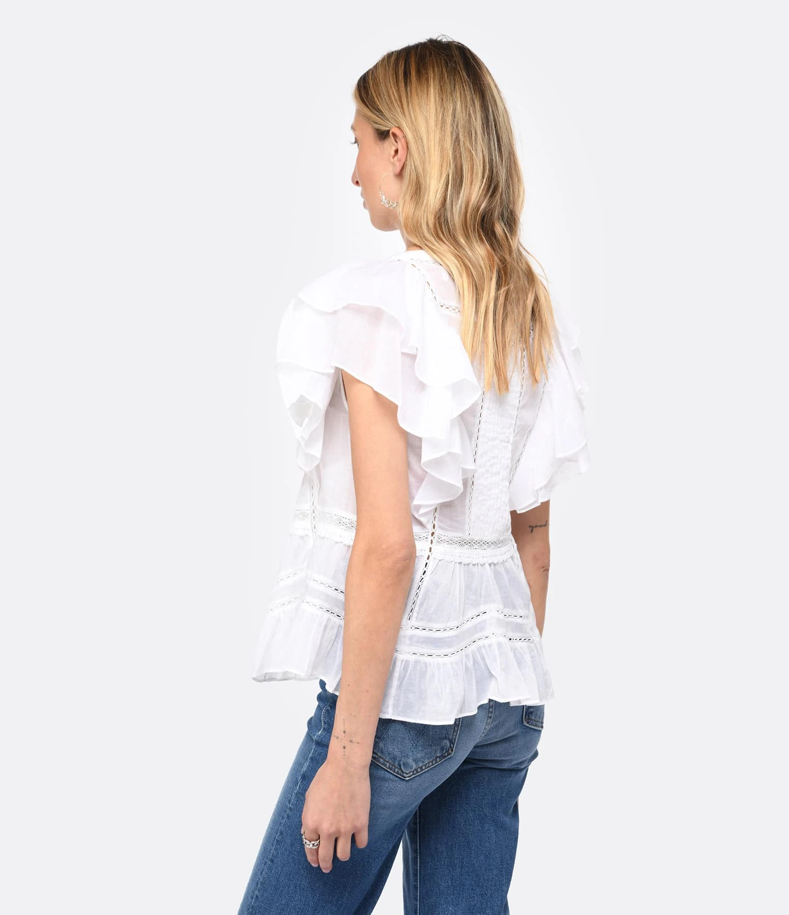 MARANT ÉTOILE Top Madrana Coton Blanc 6 MARANT ÉTOILE Top Madrana Coton Blanc – Image 4