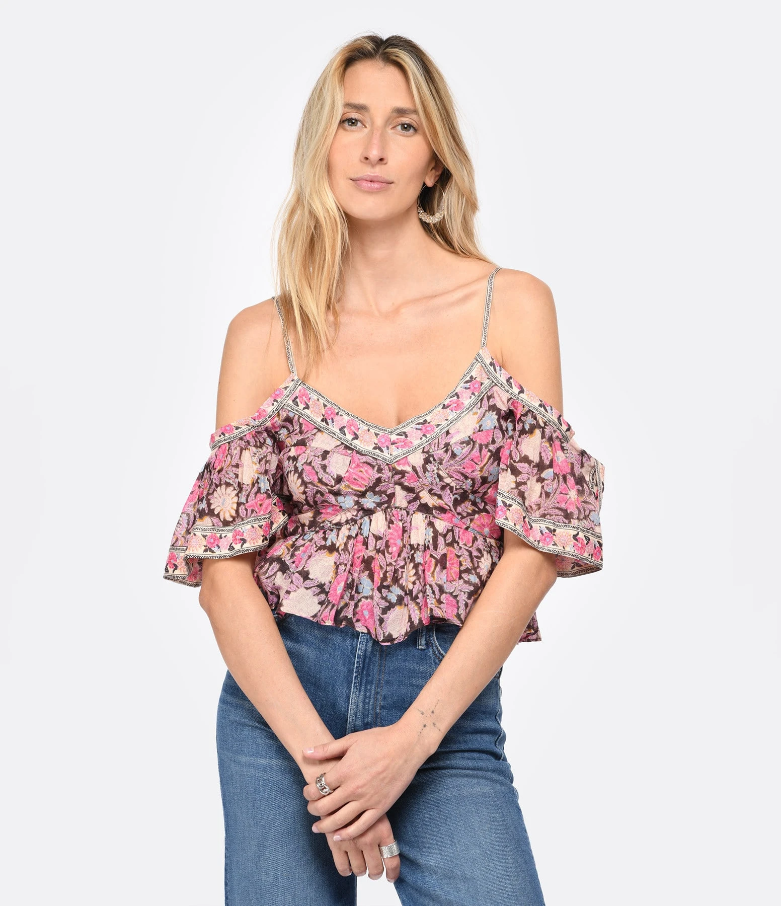MARANT ÉTOILE Top Garuva Coton Rose 5 MARANT ÉTOILE Top Garuva Coton Rose – Image 3