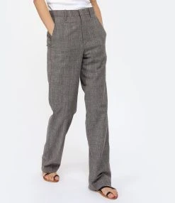 MARANT ÉTOILE Pantalon Olympe Laine Vierge Noir Rose -ANINE BING Boutique imare look20230117 650