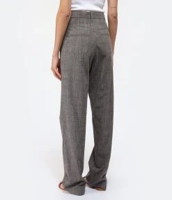 MARANT ÉTOILE Pantalon Olympe Laine Vierge Noir Rose -ANINE BING Boutique imare look20230117 654