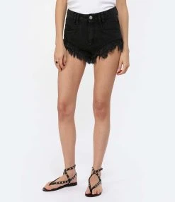 MARANT ÉTOILE Short Eneidao Coton Noir Délavé 10 MARANT ÉTOILE Short Eneidao Coton Noir Délavé -ANINE BING Boutique imare look20230117 685
