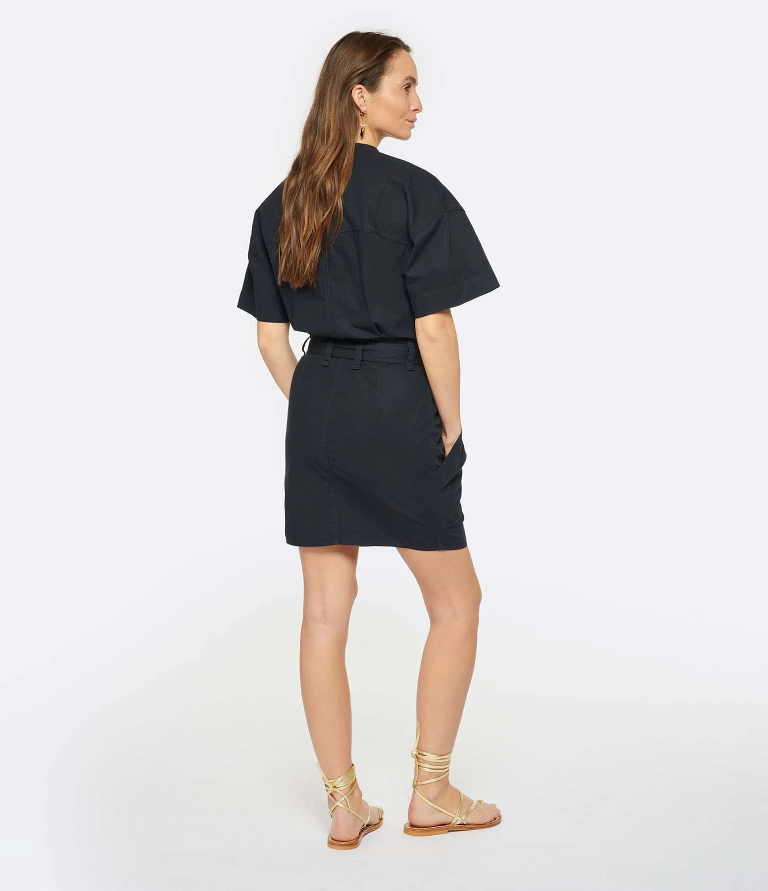 MARANT ÉTOILE Robe Rime Coton Noir Délavé 6 MARANT ÉTOILE Robe Rime Coton Noir Délavé – Image 4