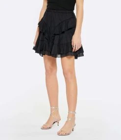 MARANT ÉTOILE Jupe Moana Coton Noir -ANINE BING Boutique imare look20230118 387