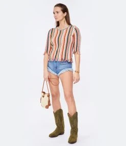 MARANT ÉTOILE Short Eneidao Coton Bleu Clair -ANINE BING Boutique imare look20230126 202